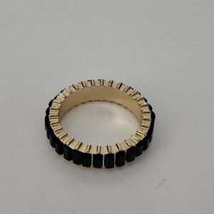 NWOT Sugarfix By Baublebar Baguette Black Crystal Ring